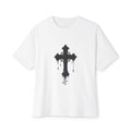 Graphic Tee — Dripping Cross Front & "Viewing This Image Is A Crime" Renaissance Back
