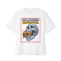 Skull & Burger Graphic Tee — "Calories: Infinite" / "Laugh Now, Cry Later" Oversized Boxy T-Shirt