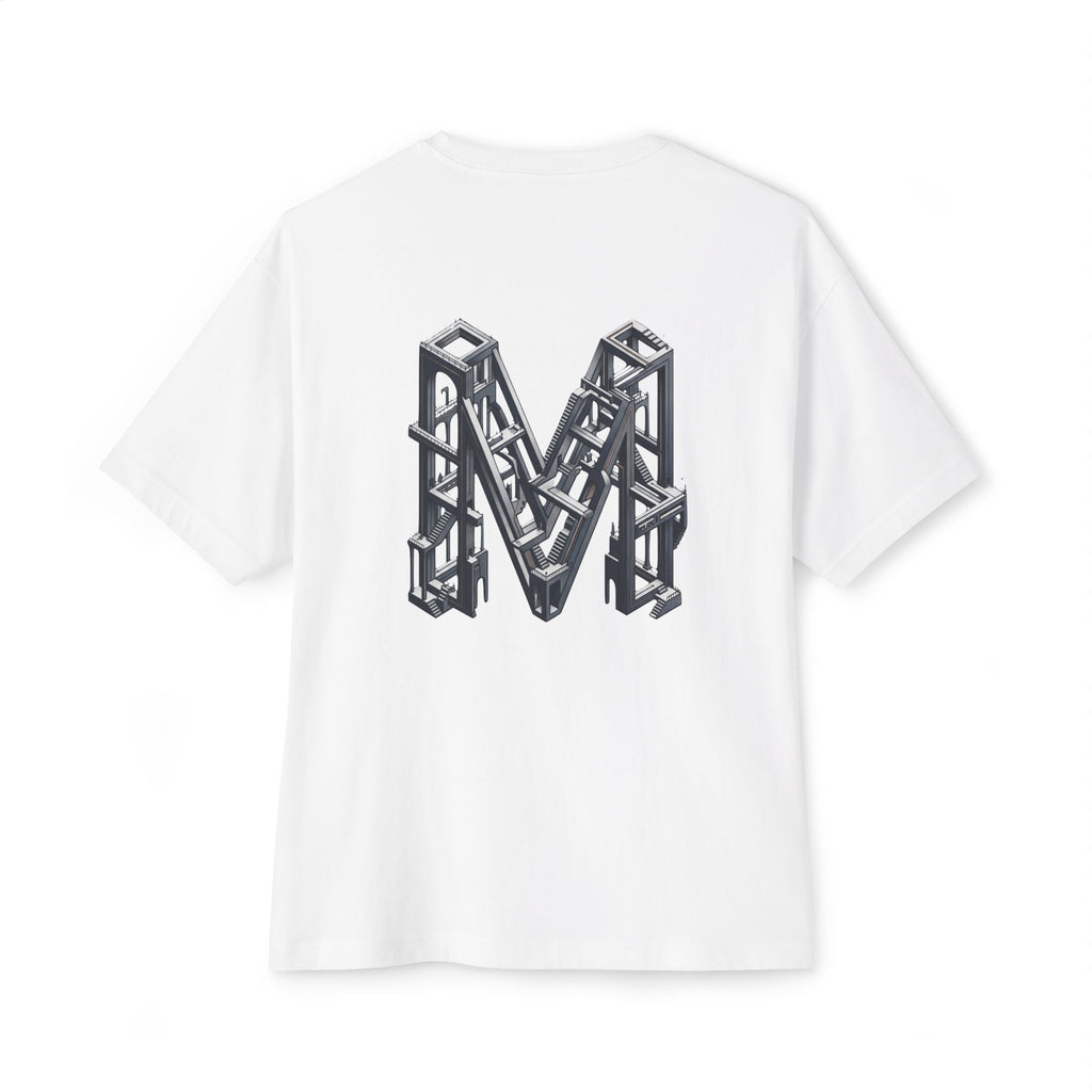 X-ray Ribcage Peeking Skeleton Tee | Industrial 3D Letter M Back